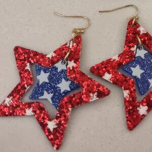 Patriotic drop earrings NWOT